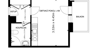 Prodej bytu 1+kk v Říčanech u Prahy